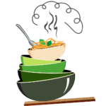 logo for atmytable, a food blog.